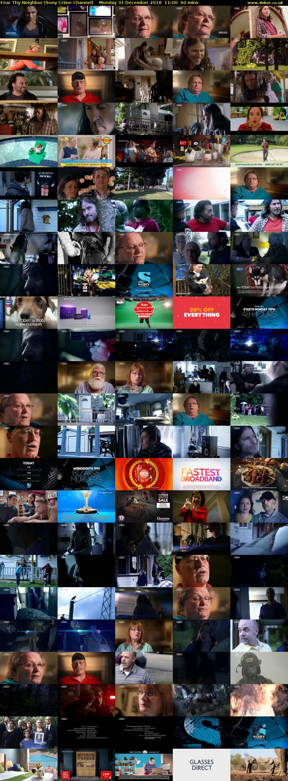 Fear Thy Neighbor (Sony Crime Channel) Monday 31 December 2018 11:00 - 12:00