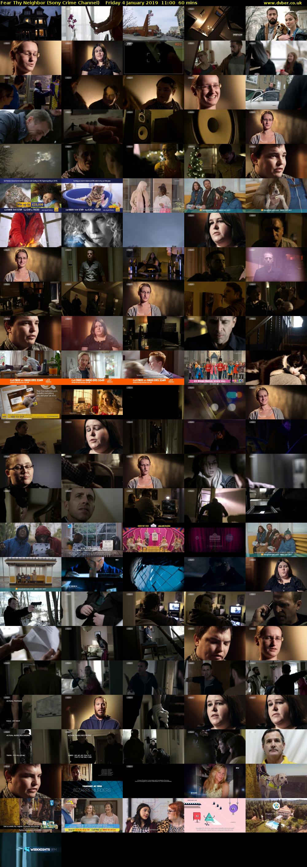 Fear Thy Neighbor (Sony Crime Channel) Friday 4 January 2019 11:00 - 12:00