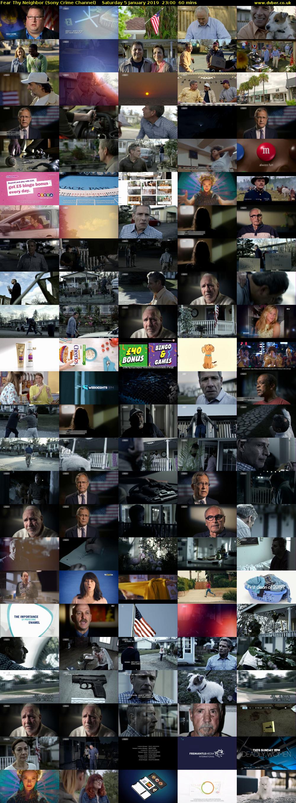 Fear Thy Neighbor (Sony Crime Channel) Saturday 5 January 2019 23:00 - 00:00