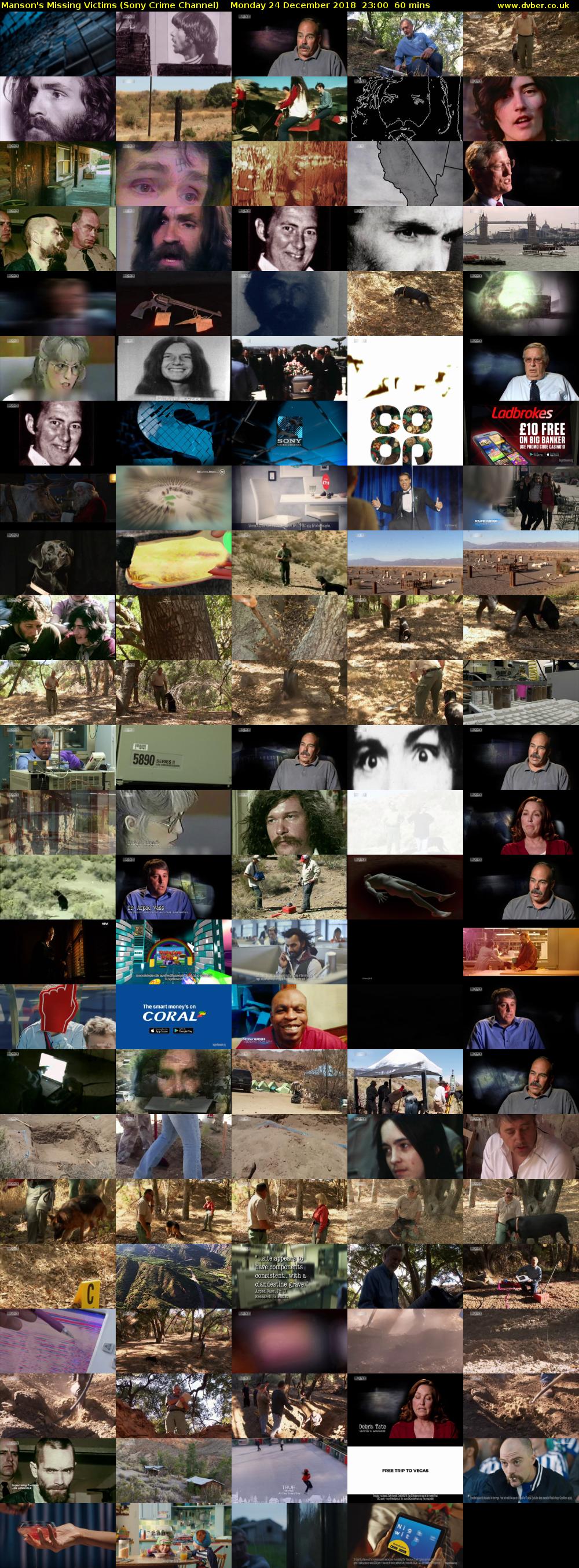 Manson's Missing Victims (Sony Crime Channel) Monday 24 December 2018 23:00 - 00:00