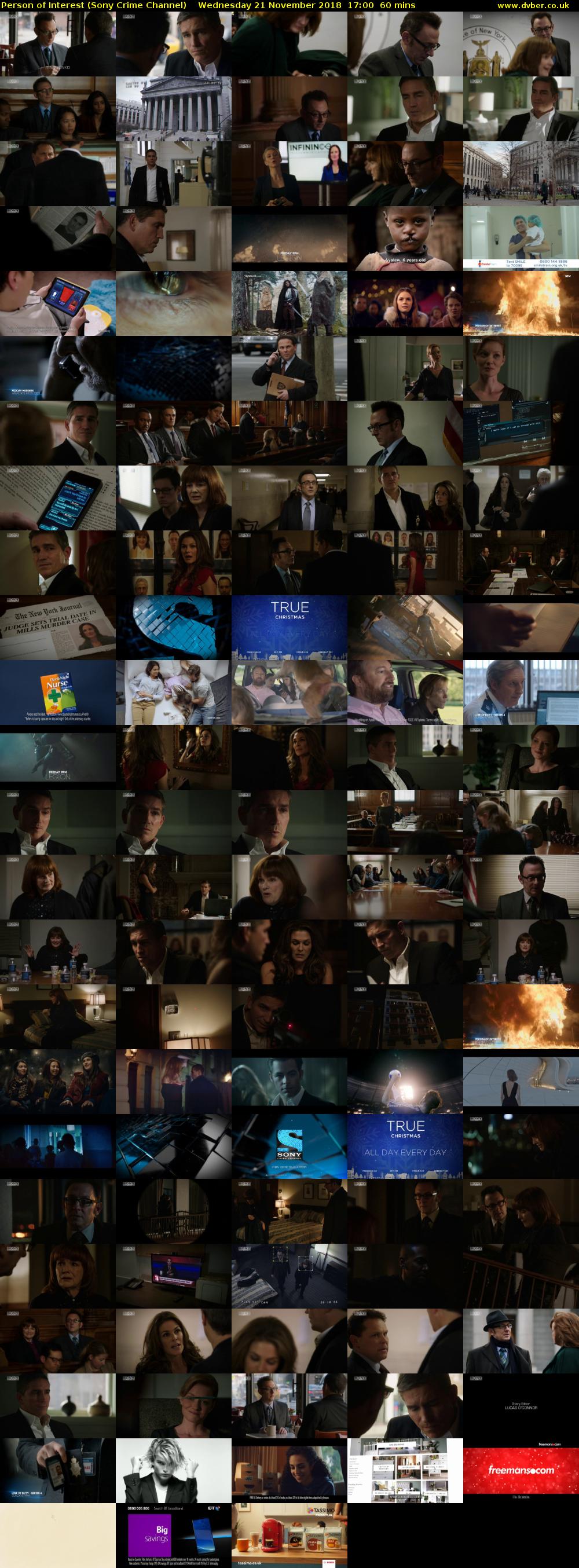 Person of Interest (Sony Crime Channel) Wednesday 21 November 2018 17:00 - 18:00