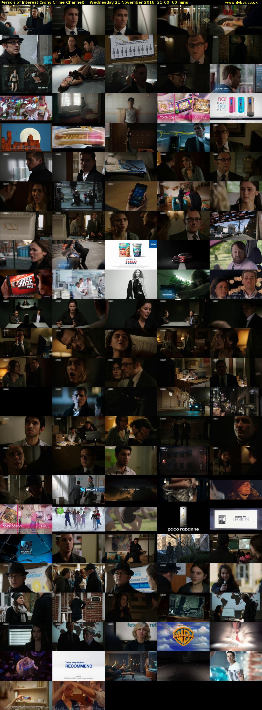 Person of Interest (Sony Crime Channel) Wednesday 21 November 2018 21:00 - 22:00