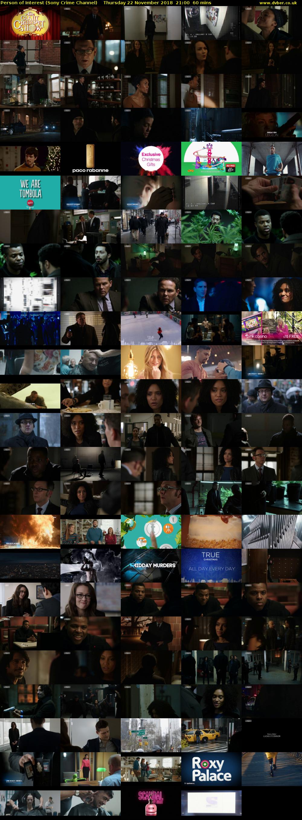 Person of Interest (Sony Crime Channel) Thursday 22 November 2018 21:00 - 22:00