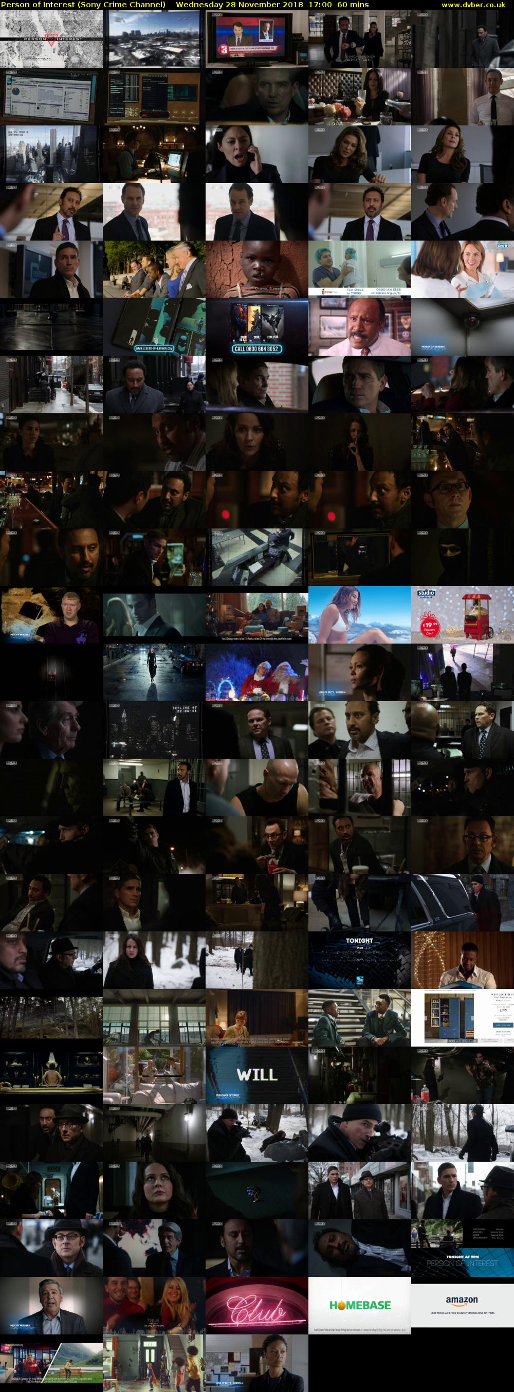 Person of Interest (Sony Crime Channel) Wednesday 28 November 2018 17:00 - 18:00