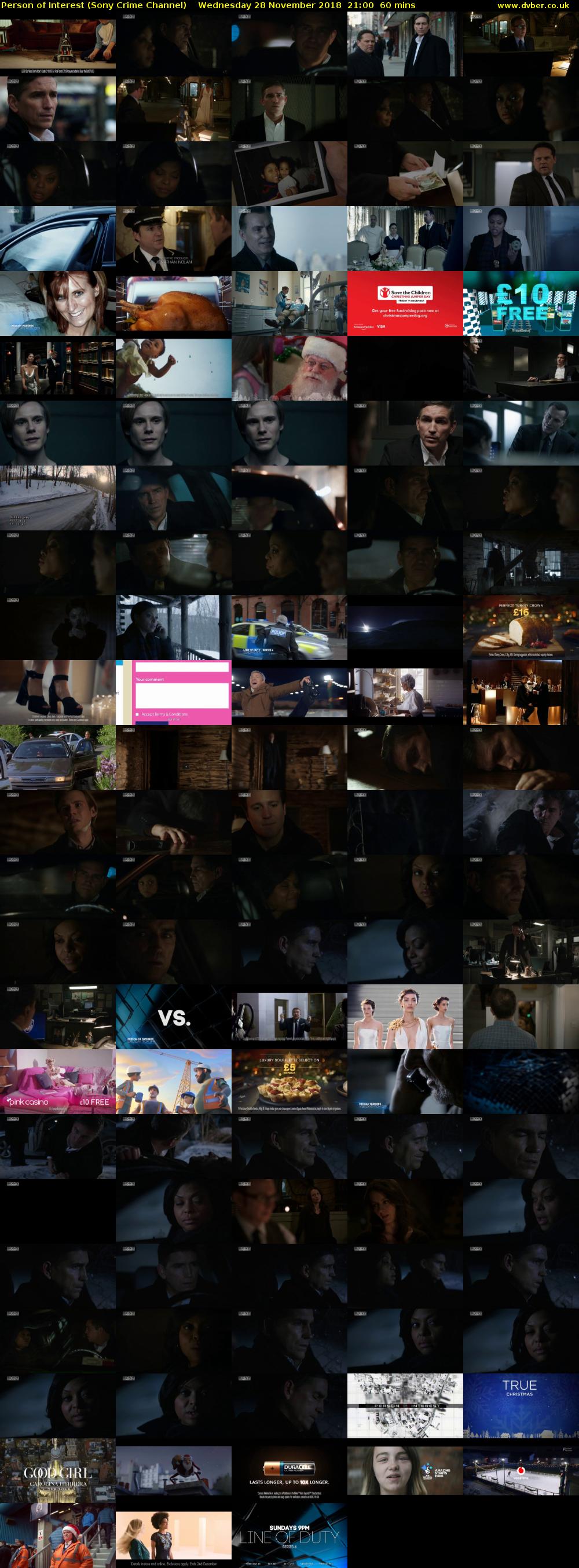 Person of Interest (Sony Crime Channel) Wednesday 28 November 2018 21:00 - 22:00