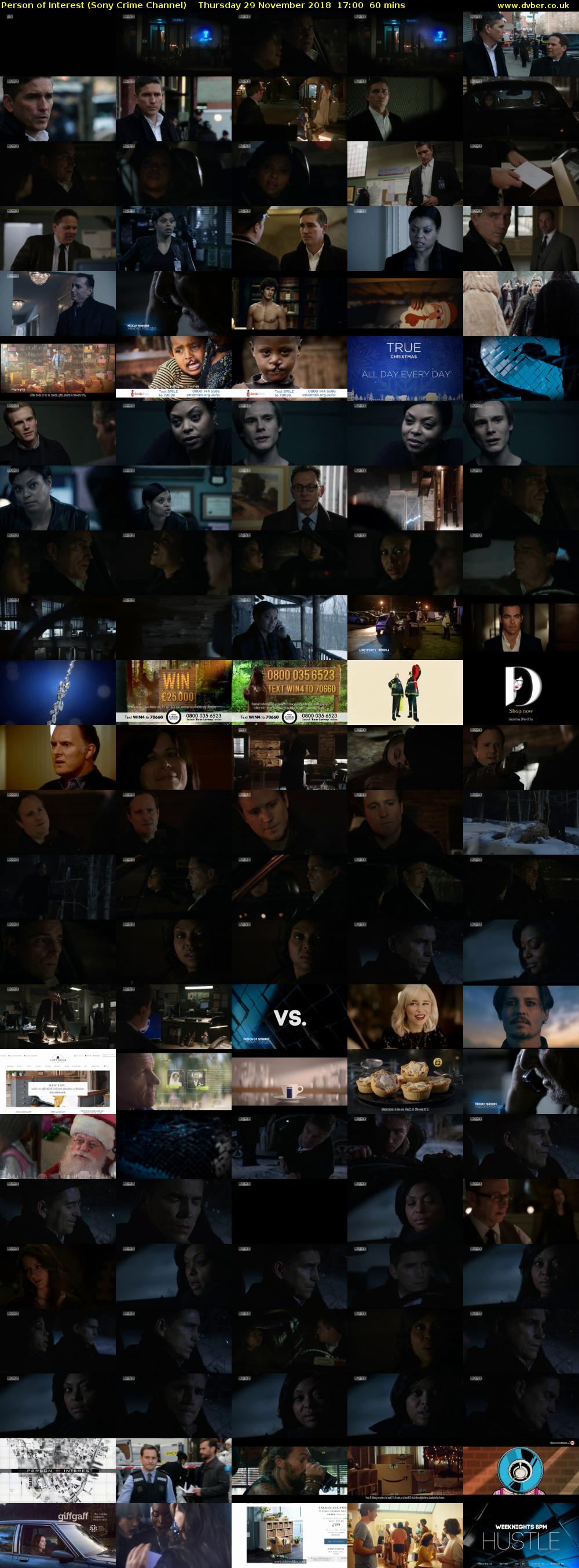 Person of Interest (Sony Crime Channel) Thursday 29 November 2018 17:00 - 18:00