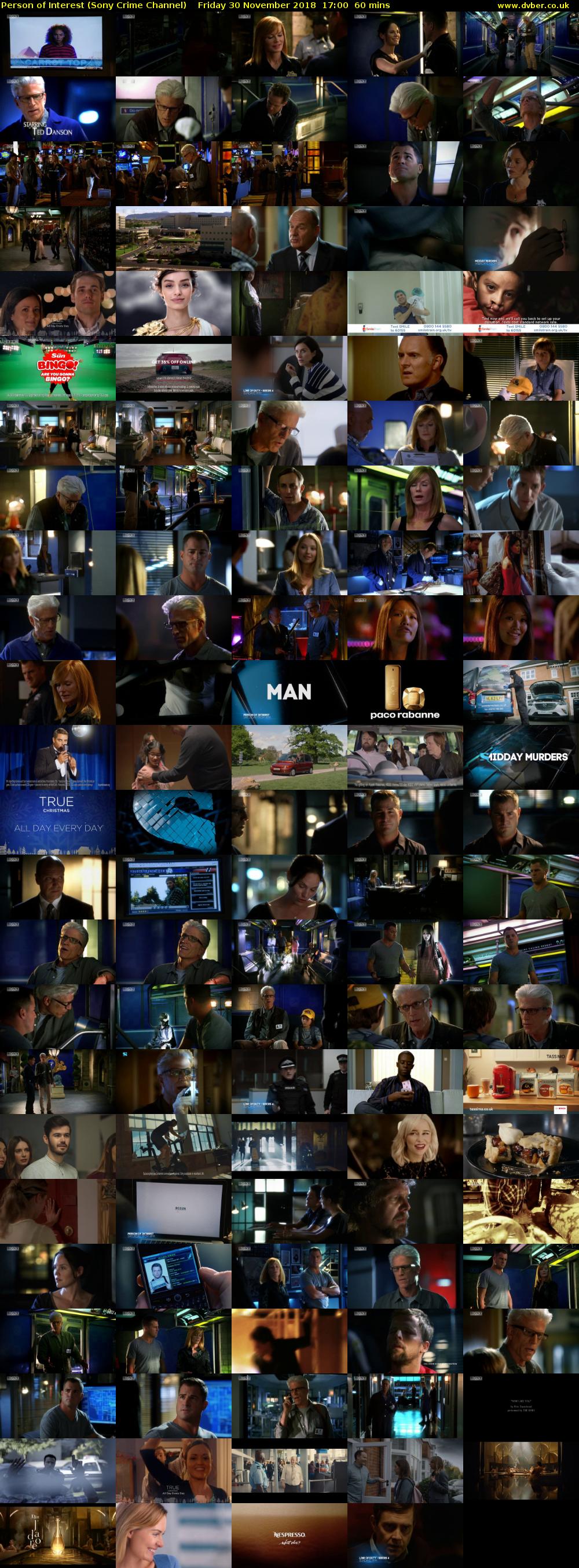 Person of Interest (Sony Crime Channel) Friday 30 November 2018 17:00 - 18:00