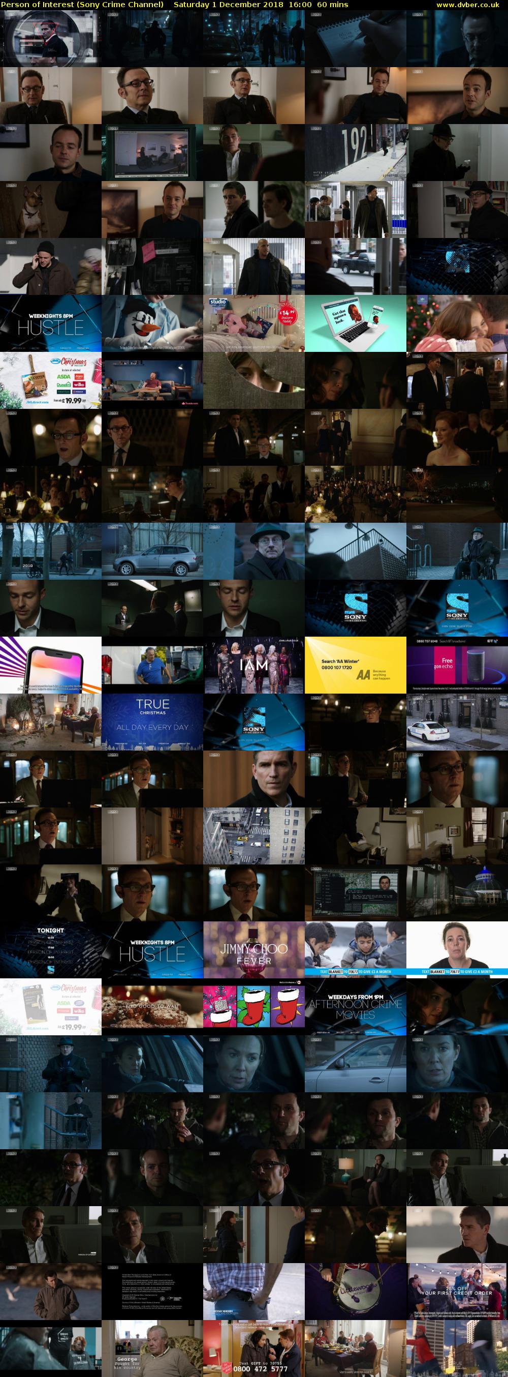 Person of Interest (Sony Crime Channel) Saturday 1 December 2018 16:00 - 17:00