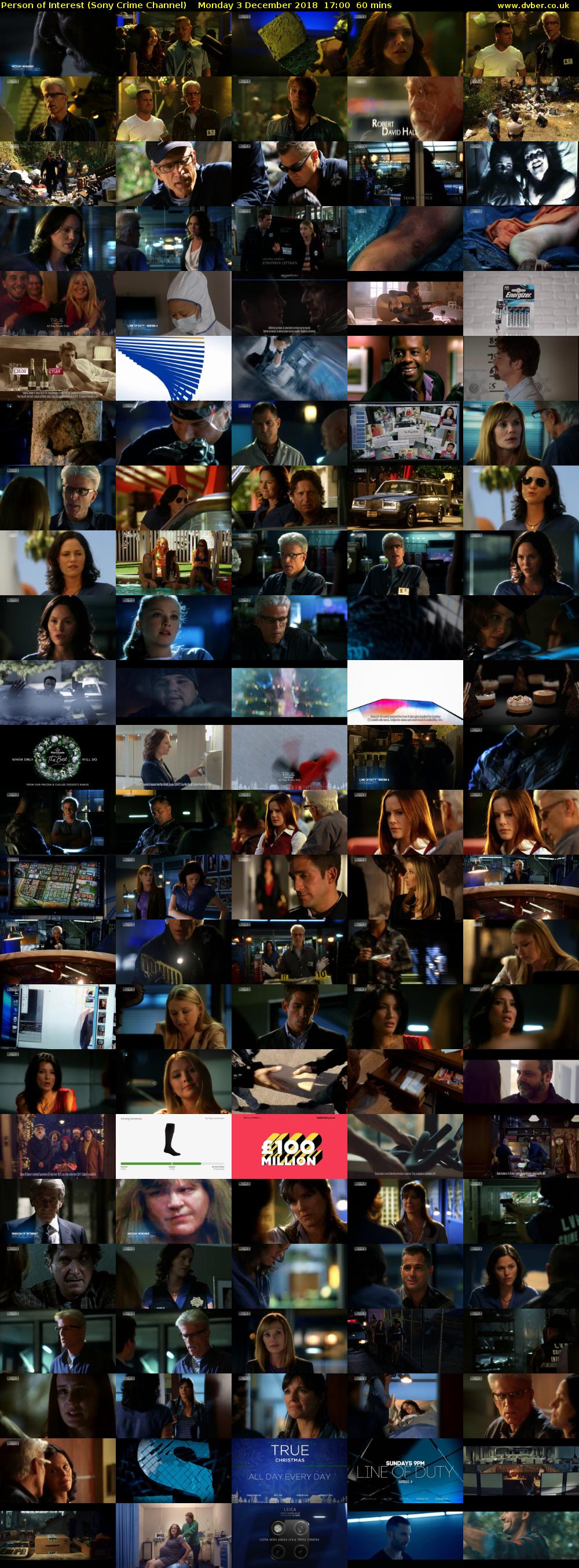 Person of Interest (Sony Crime Channel) Monday 3 December 2018 17:00 - 18:00