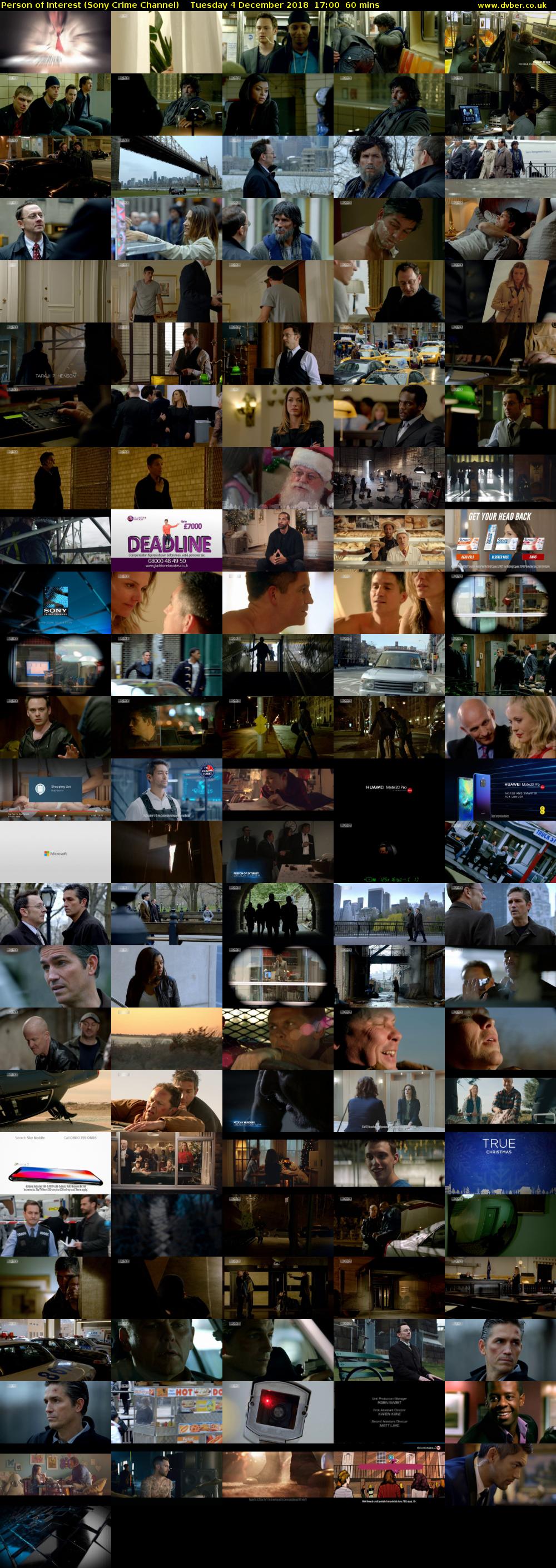 Person of Interest (Sony Crime Channel) Tuesday 4 December 2018 17:00 - 18:00