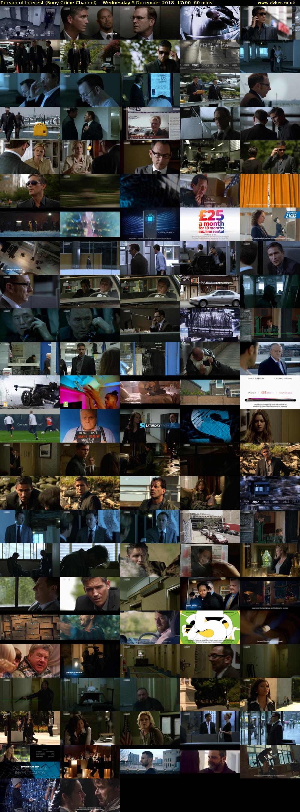 Person of Interest (Sony Crime Channel) Wednesday 5 December 2018 17:00 - 18:00