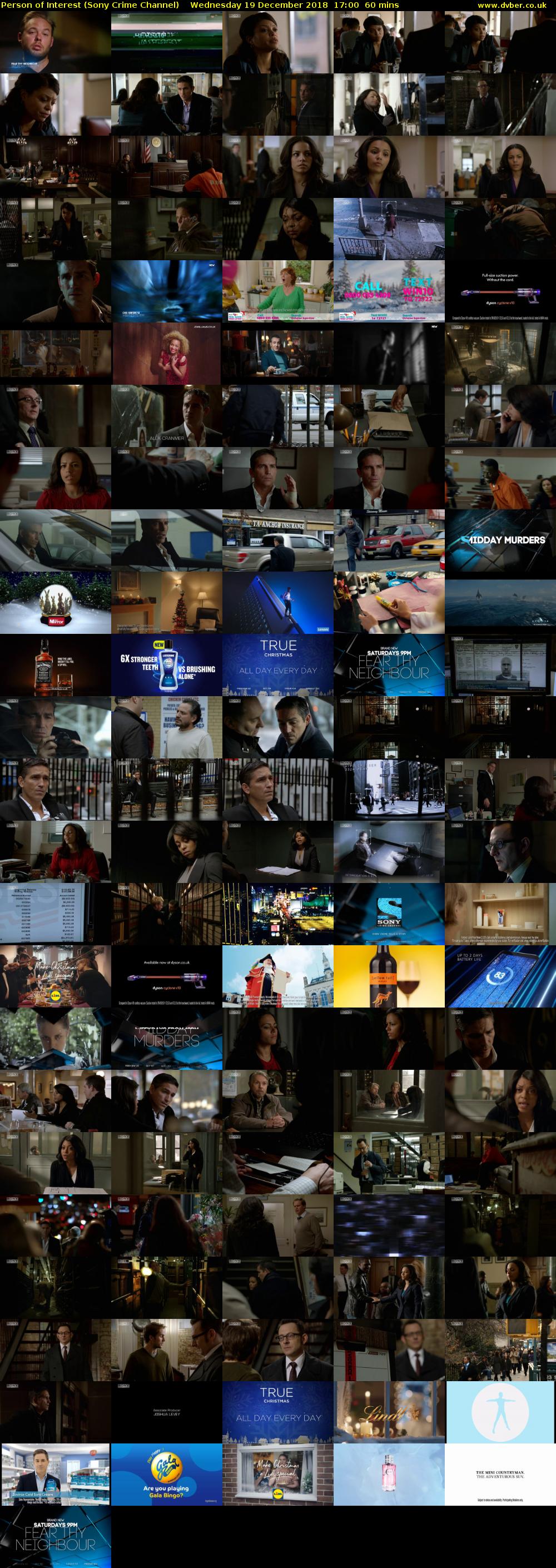 Person of Interest (Sony Crime Channel) Wednesday 19 December 2018 17:00 - 18:00