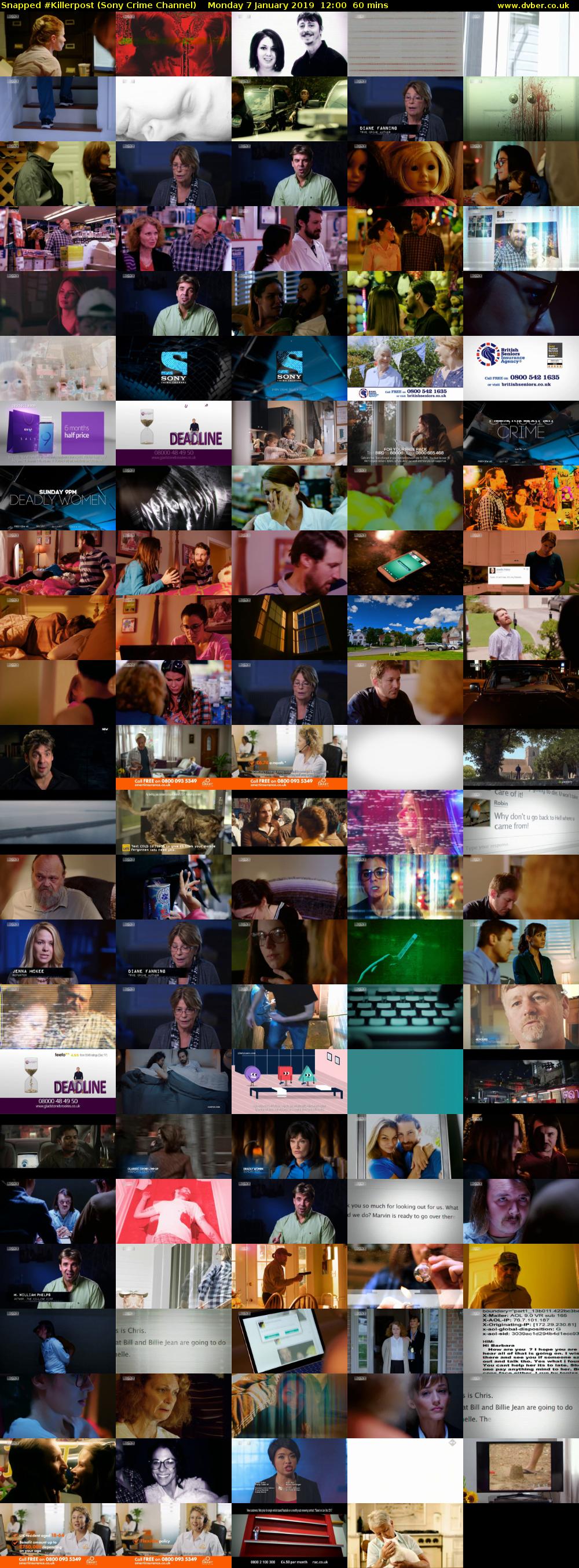 Snapped #Killerpost (Sony Crime Channel) Monday 7 January 2019 12:00 - 13:00