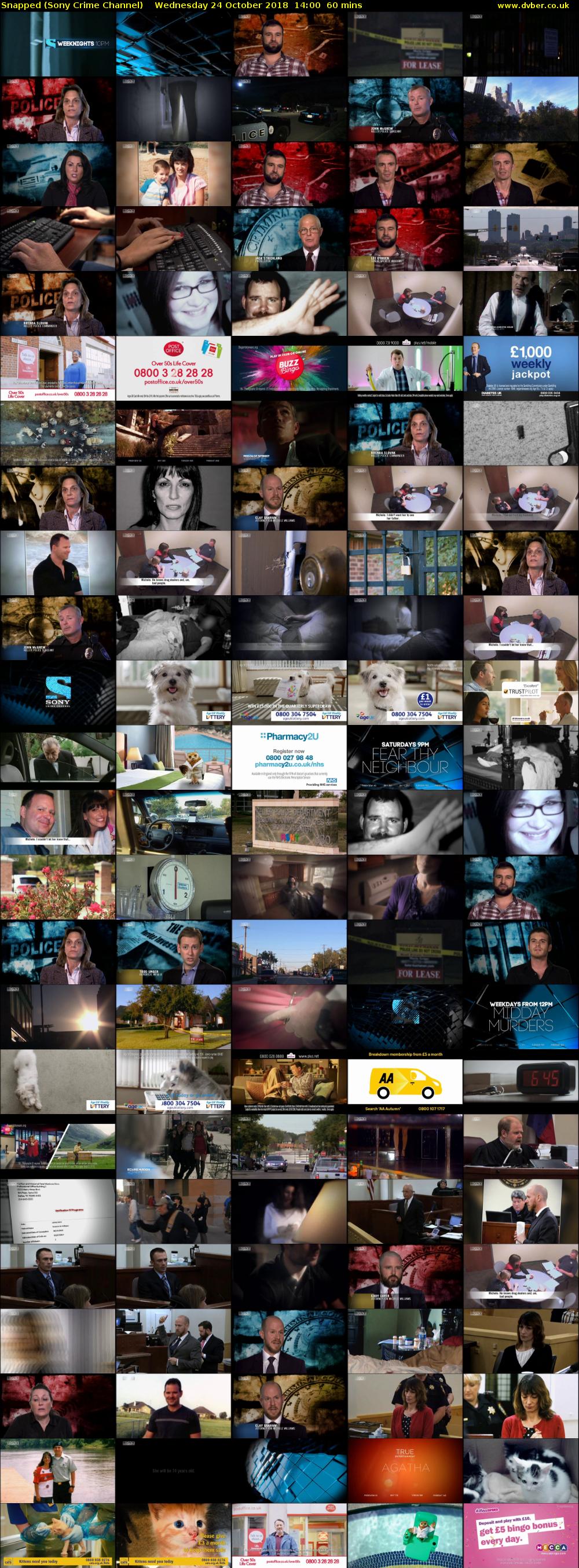 Snapped (Sony Crime Channel) Wednesday 24 October 2018 14:00 - 15:00