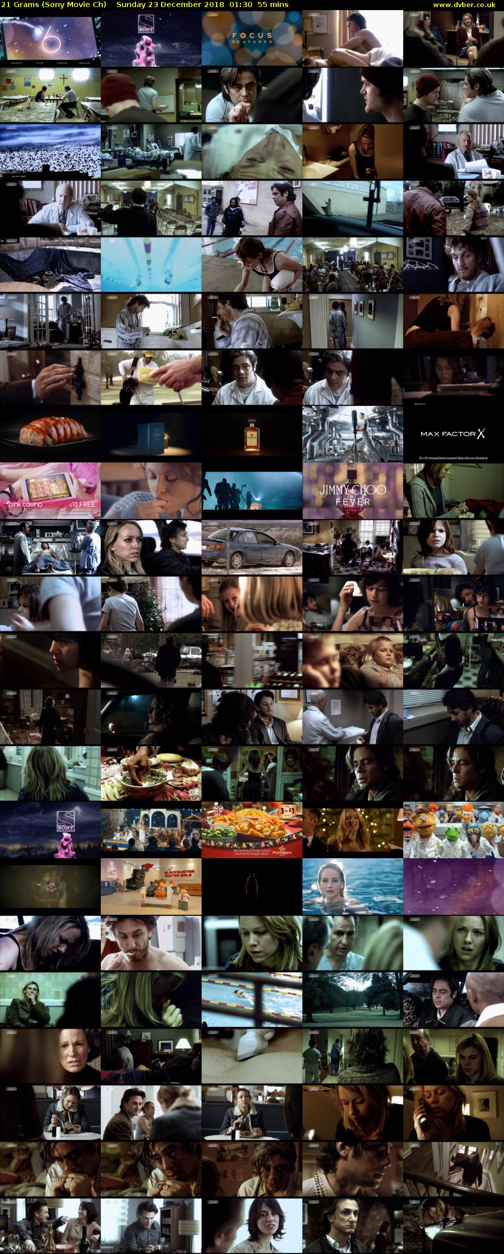 21 Grams (Sony Movie Ch) Sunday 23 December 2018 01:30 - 02:25