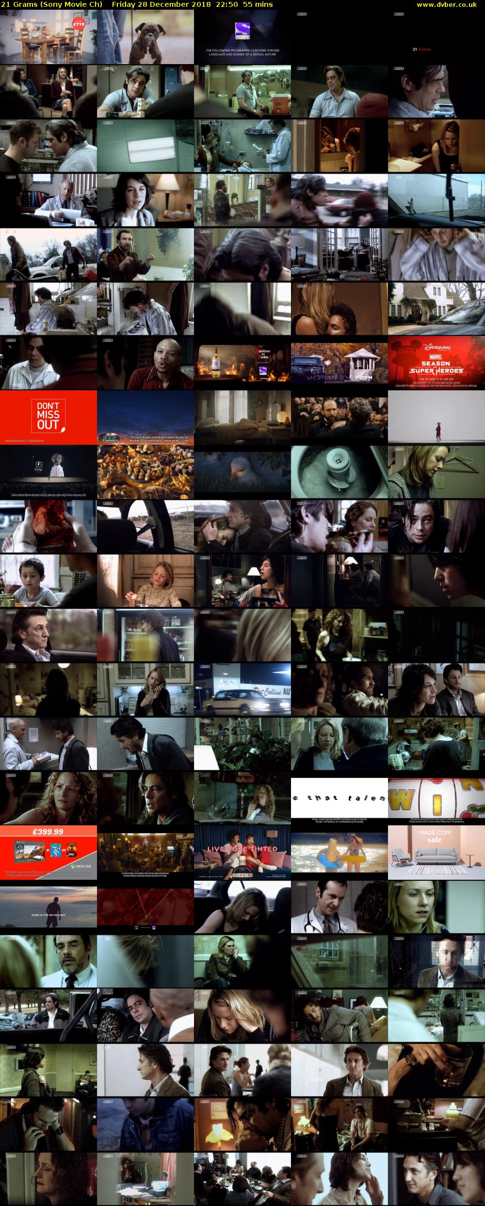 21 Grams (Sony Movie Ch) Friday 28 December 2018 22:50 - 23:45