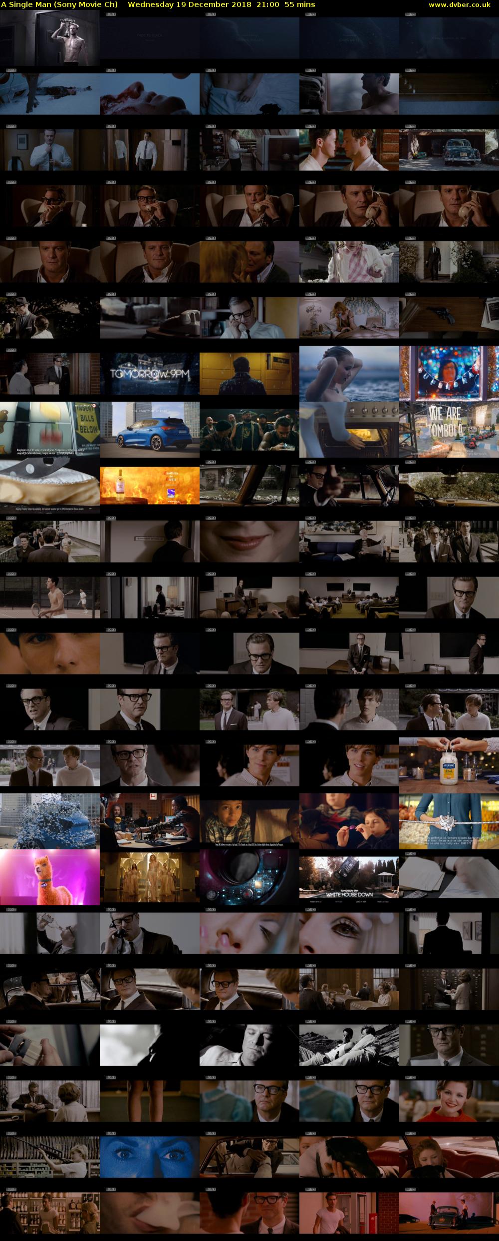A Single Man (Sony Movie Ch) Wednesday 19 December 2018 21:00 - 21:55