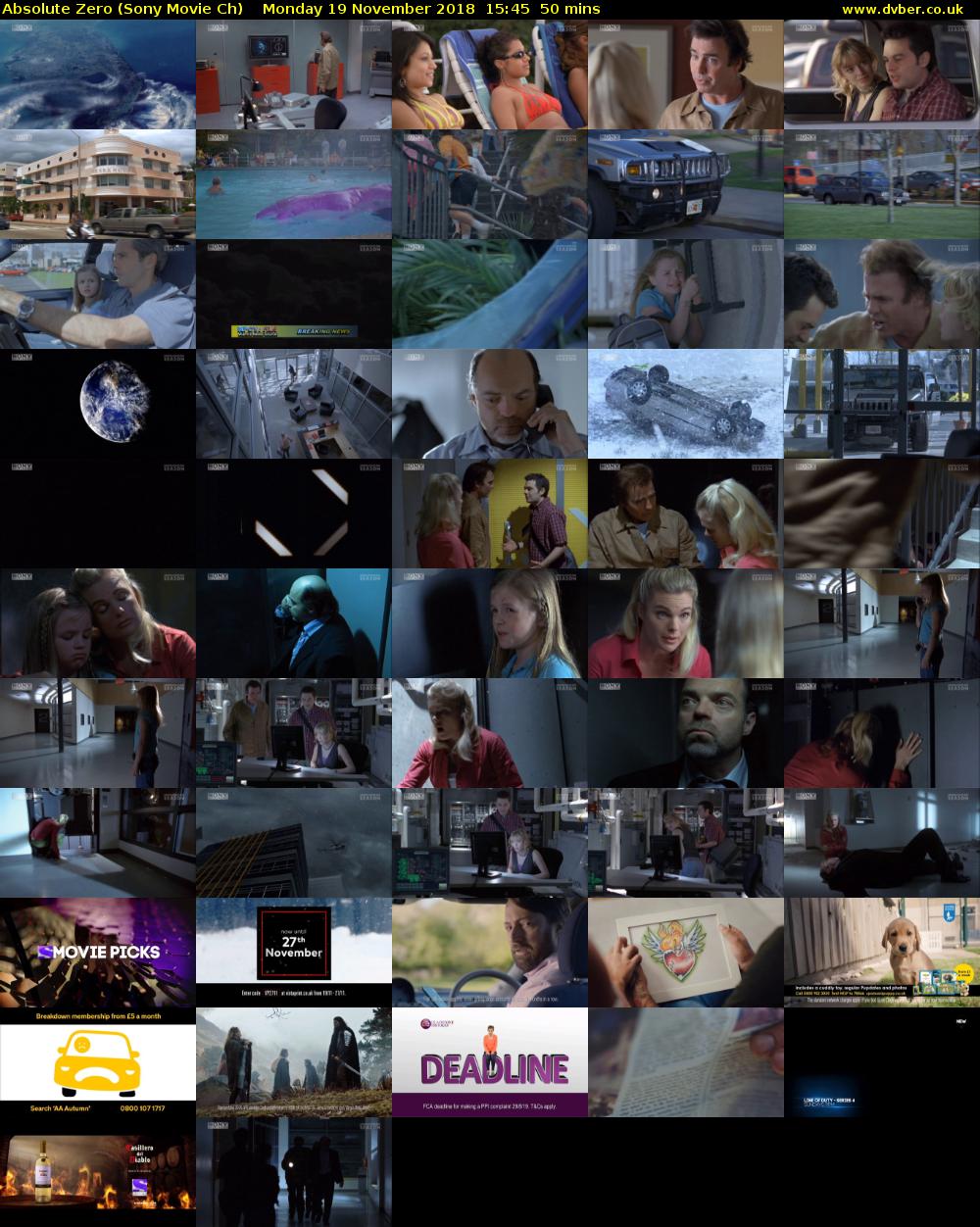 Absolute Zero (Sony Movie Ch) Monday 19 November 2018 15:45 - 16:35