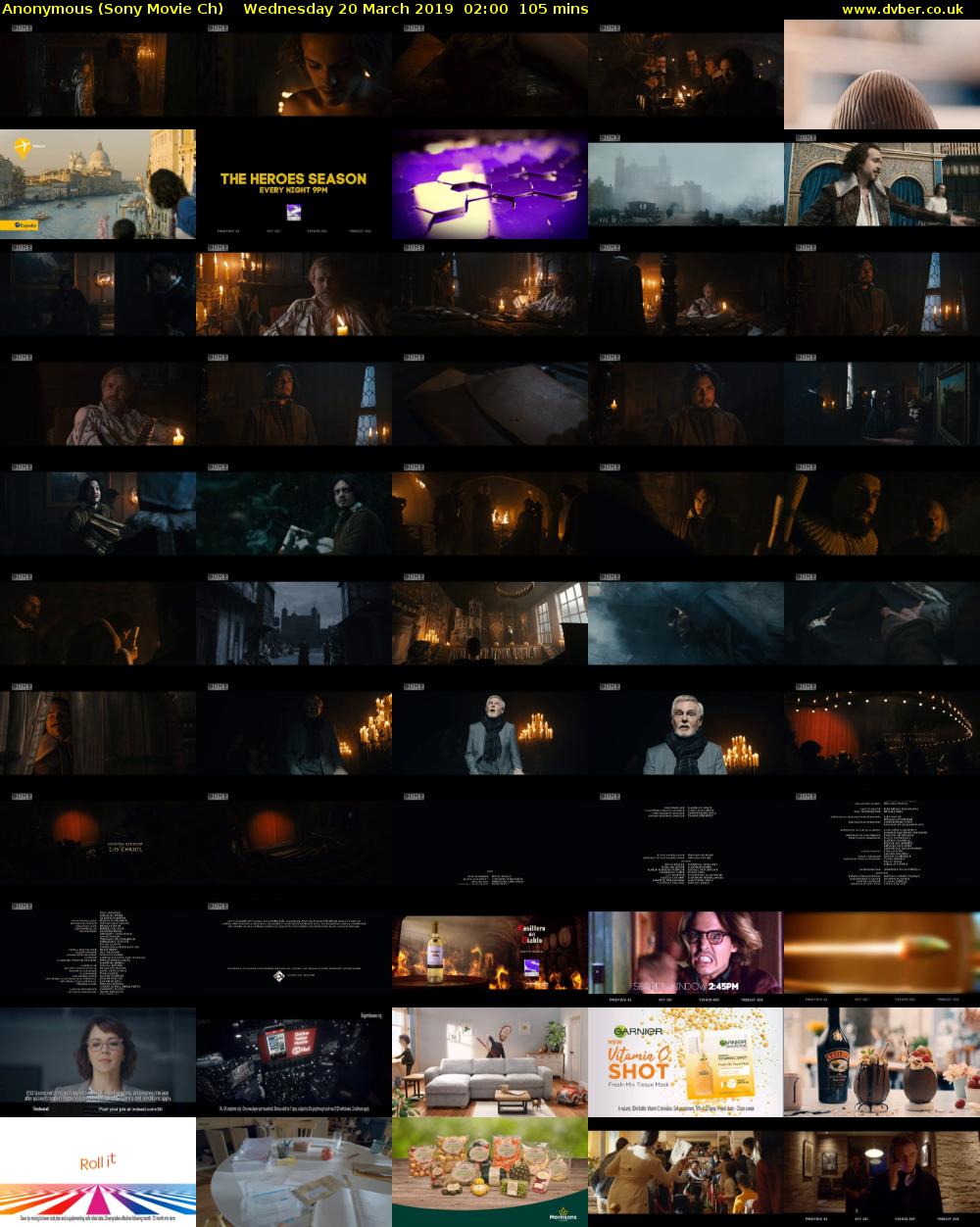 Anonymous (Sony Movie Ch) Wednesday 20 March 2019 02:00 - 03:45