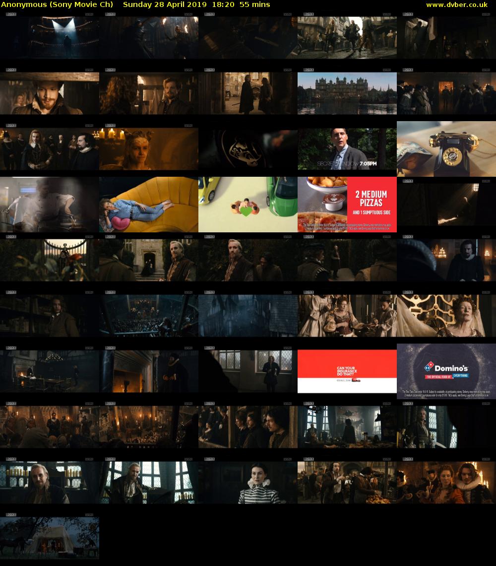 Anonymous (Sony Movie Ch) Sunday 28 April 2019 18:20 - 19:15