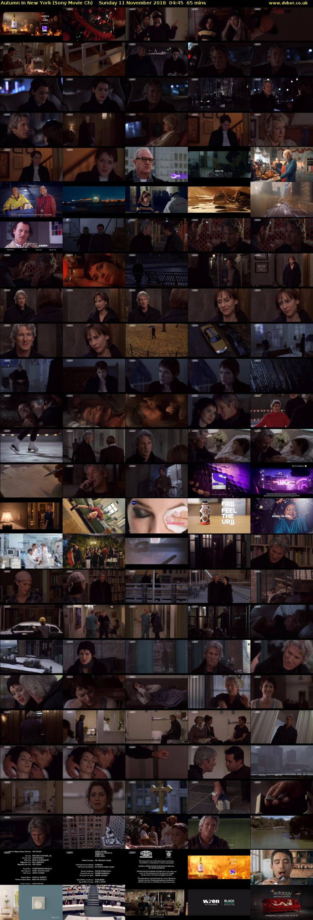 Autumn In New York (Sony Movie Ch) Sunday 11 November 2018 04:45 - 05:50