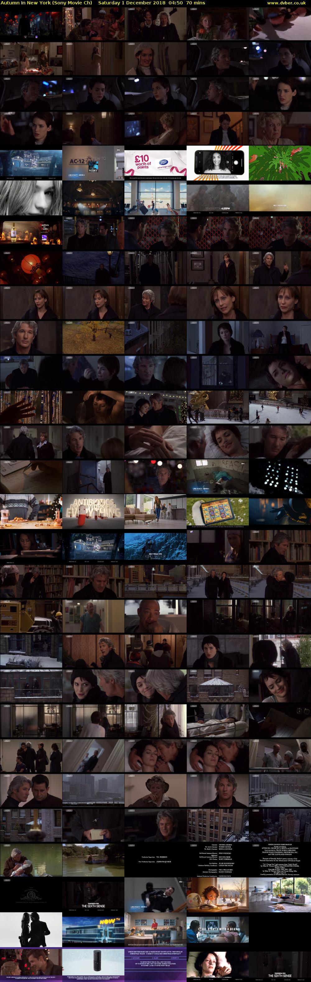 Autumn In New York (Sony Movie Ch) Saturday 1 December 2018 04:50 - 06:00