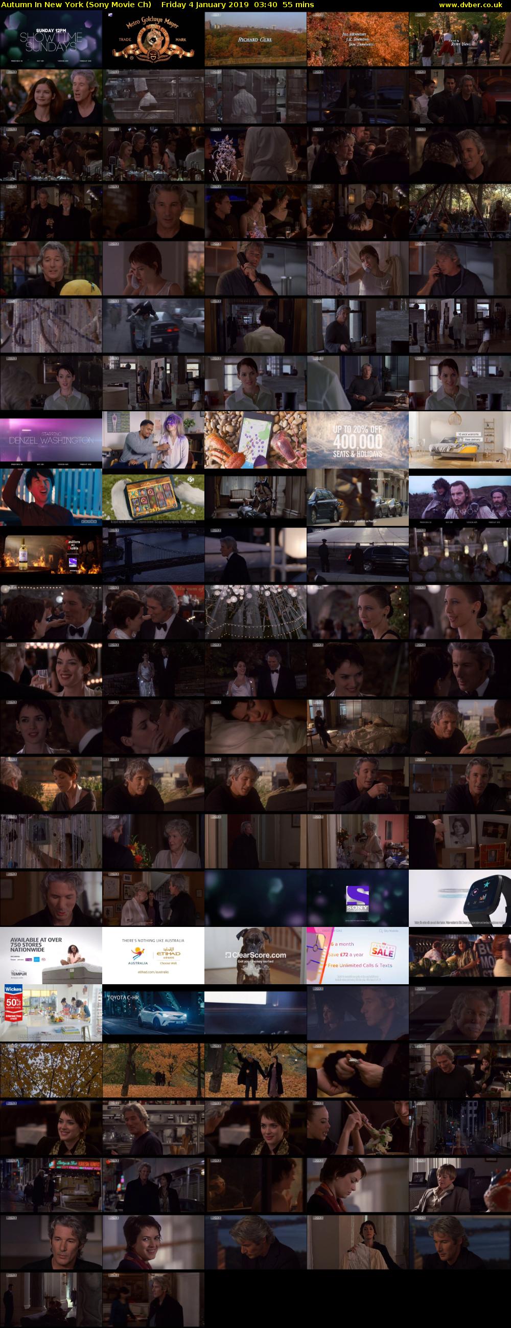 Autumn In New York (Sony Movie Ch) Friday 4 January 2019 03:40 - 04:35
