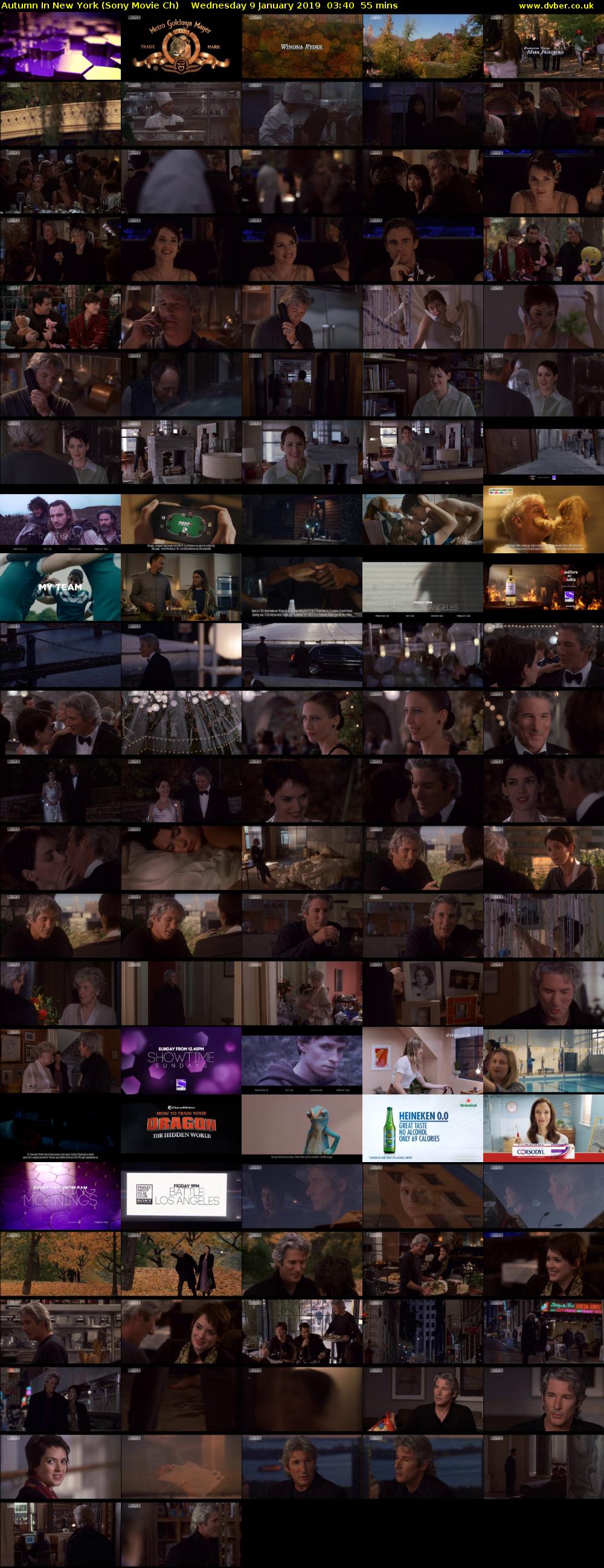 Autumn In New York (Sony Movie Ch) Wednesday 9 January 2019 03:40 - 04:35