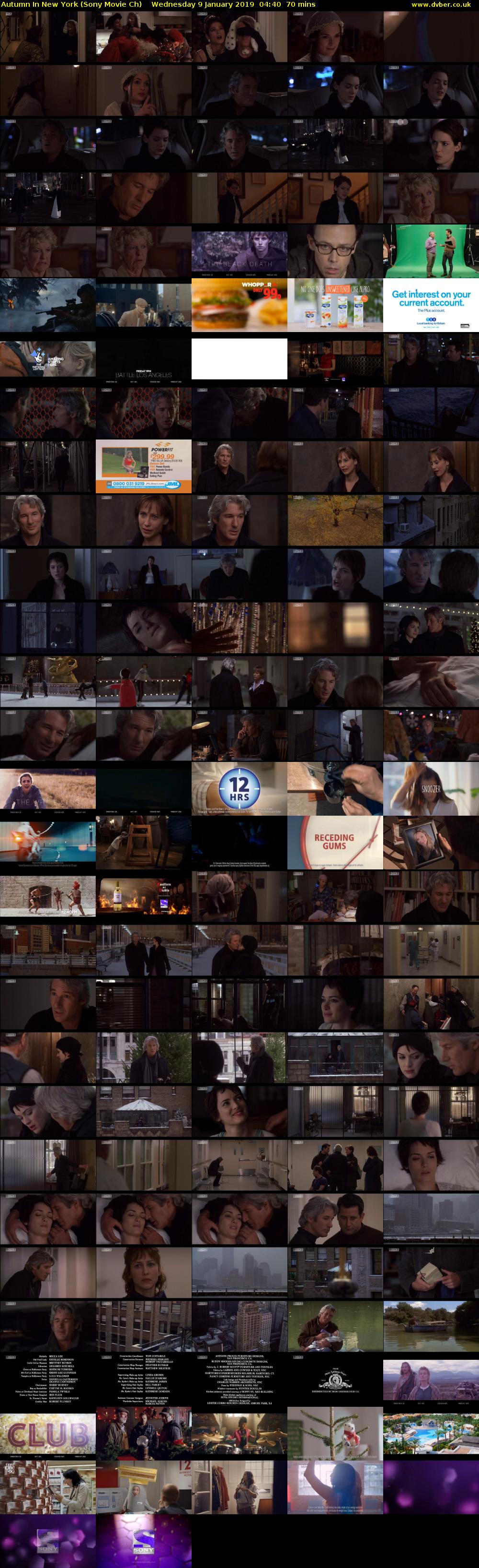 Autumn In New York (Sony Movie Ch) Wednesday 9 January 2019 04:40 - 05:50