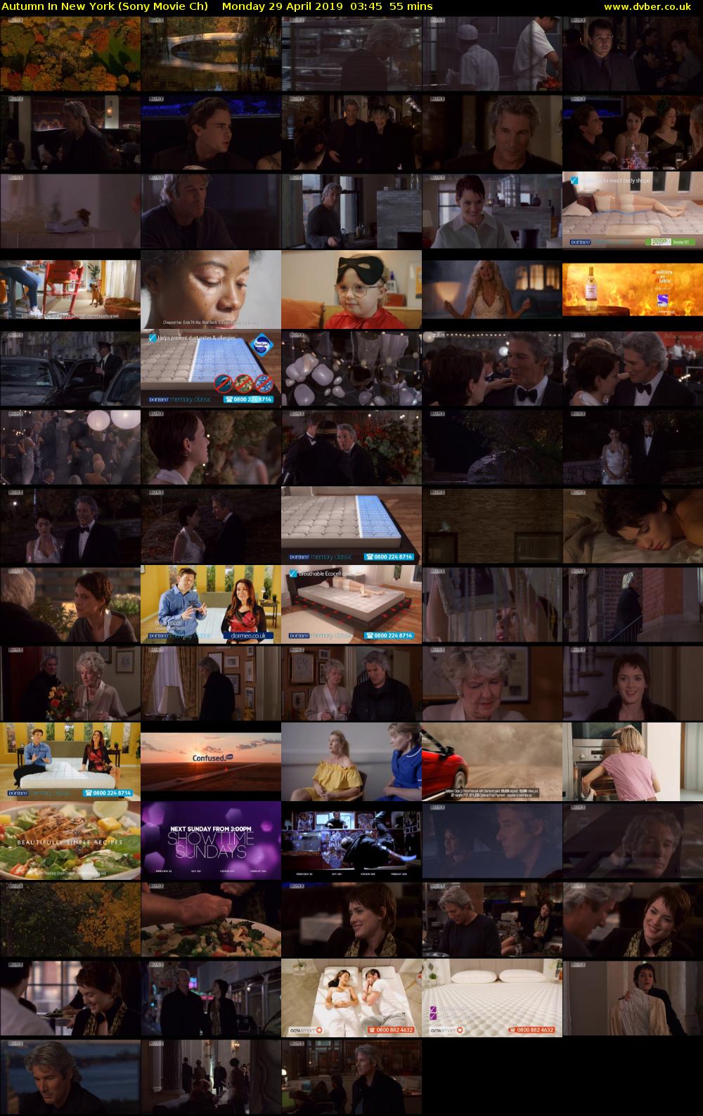 Autumn In New York (Sony Movie Ch) Monday 29 April 2019 03:45 - 04:40