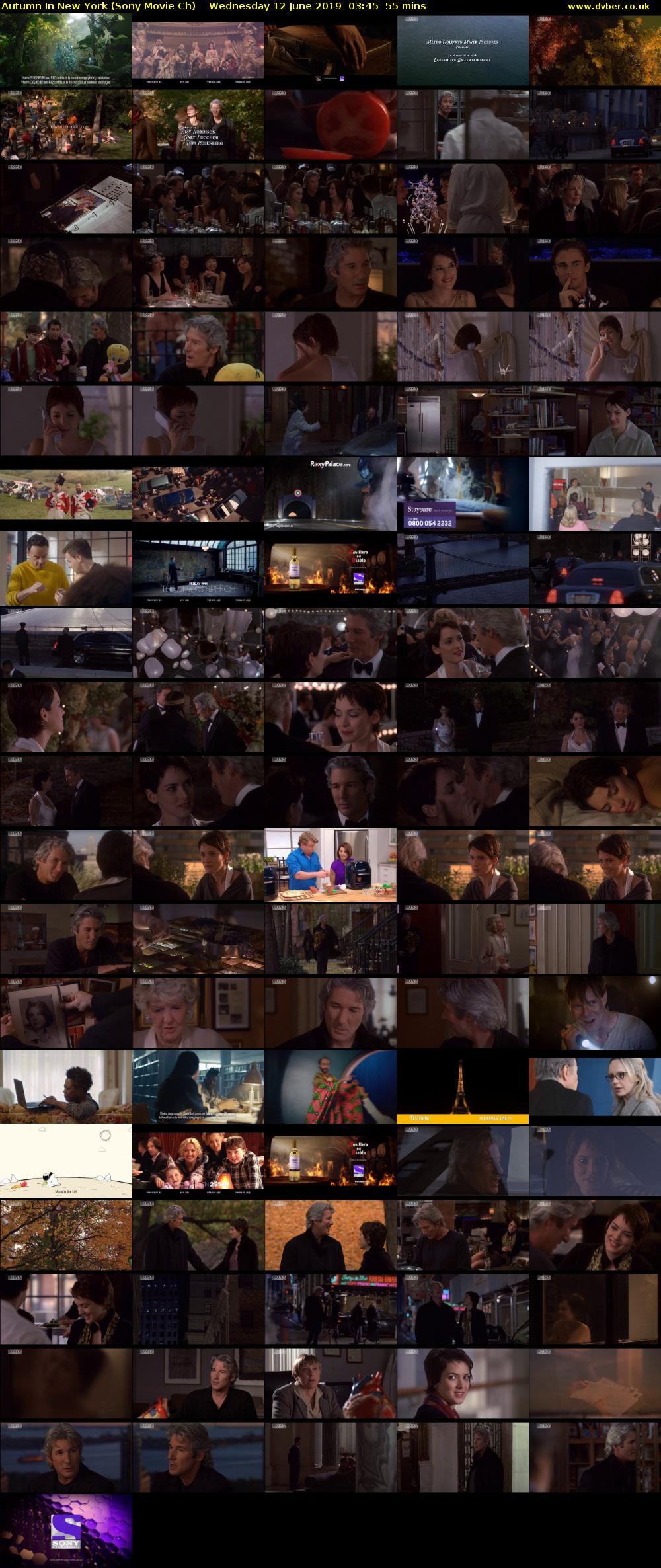 Autumn In New York (Sony Movie Ch) Wednesday 12 June 2019 03:45 - 04:40
