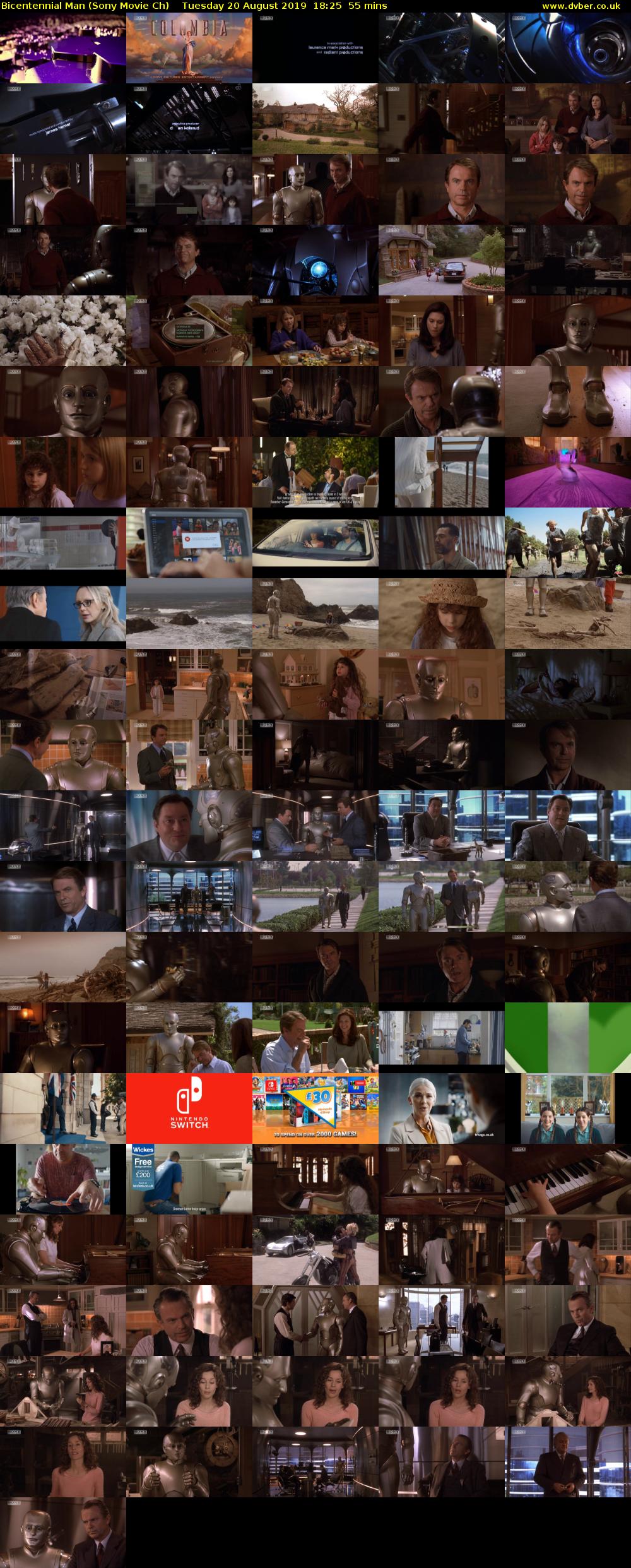 Bicentennial Man (Sony Movie Ch) Tuesday 20 August 2019 18:25 - 19:20