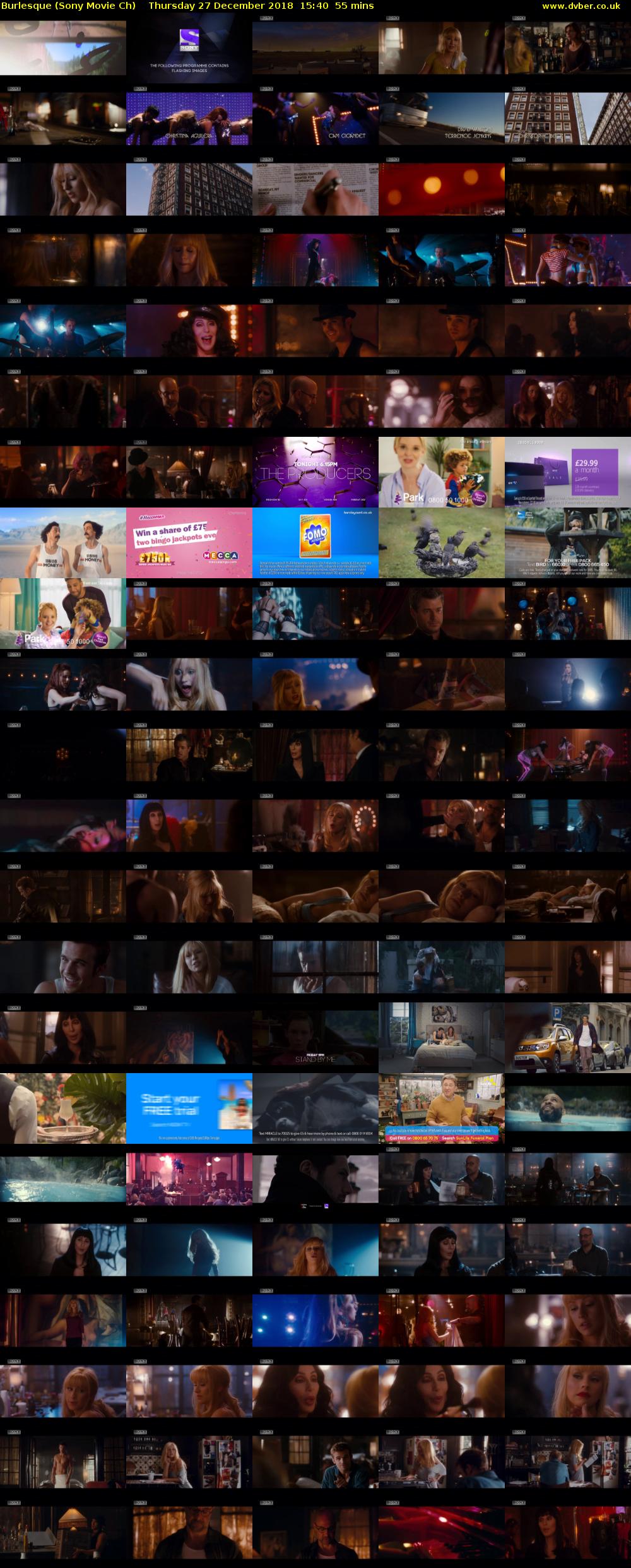 Burlesque (Sony Movie Ch) Thursday 27 December 2018 15:40 - 16:35