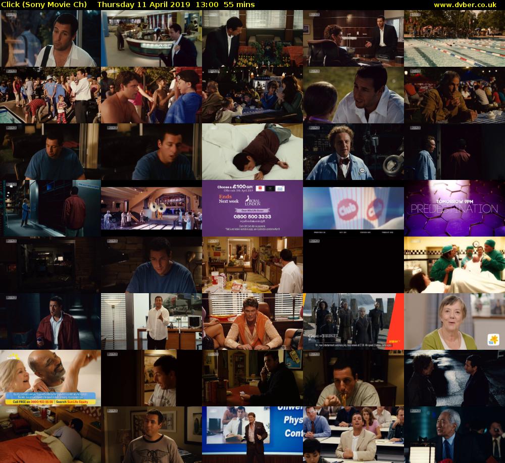 Click (Sony Movie Ch) Thursday 11 April 2019 13:00 - 13:55