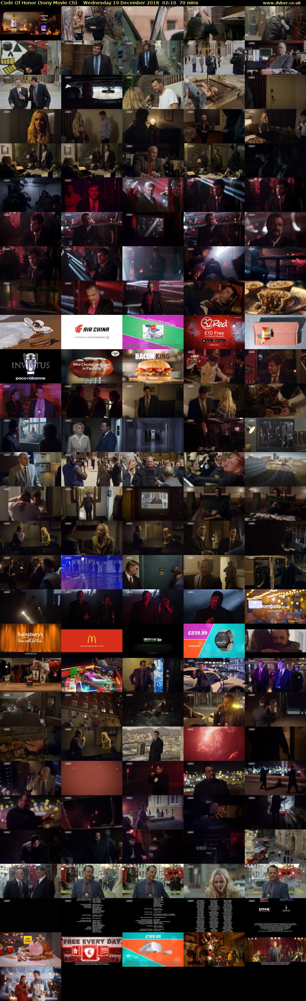 Code Of Honor (Sony Movie Ch) Wednesday 19 December 2018 02:10 - 03:20