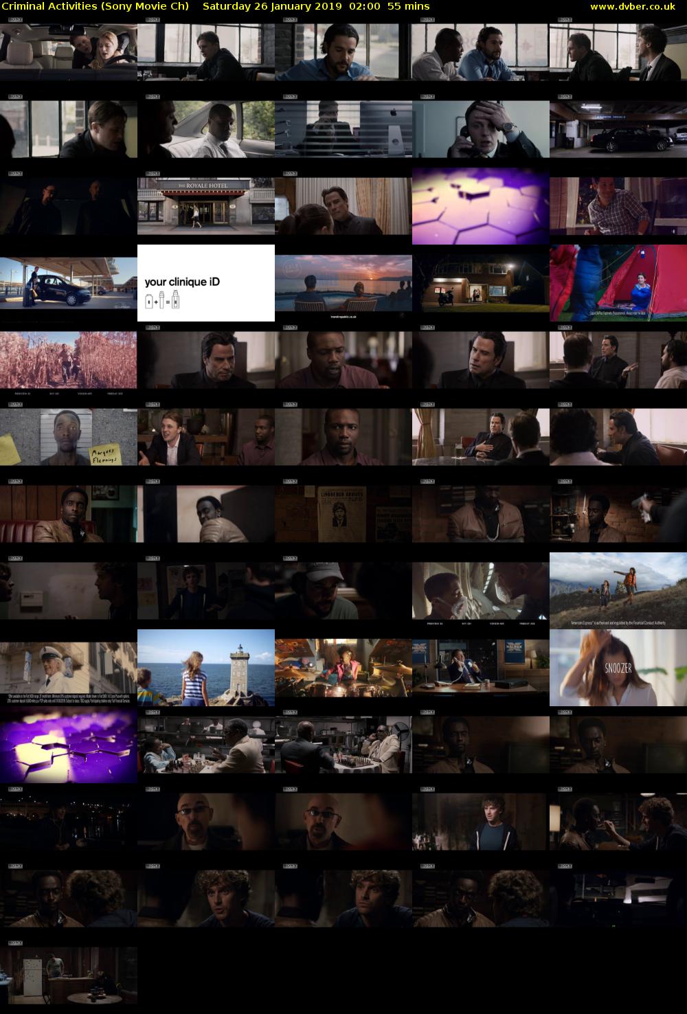 Criminal Activities (Sony Movie Ch) Saturday 26 January 2019 02:00 - 02:55