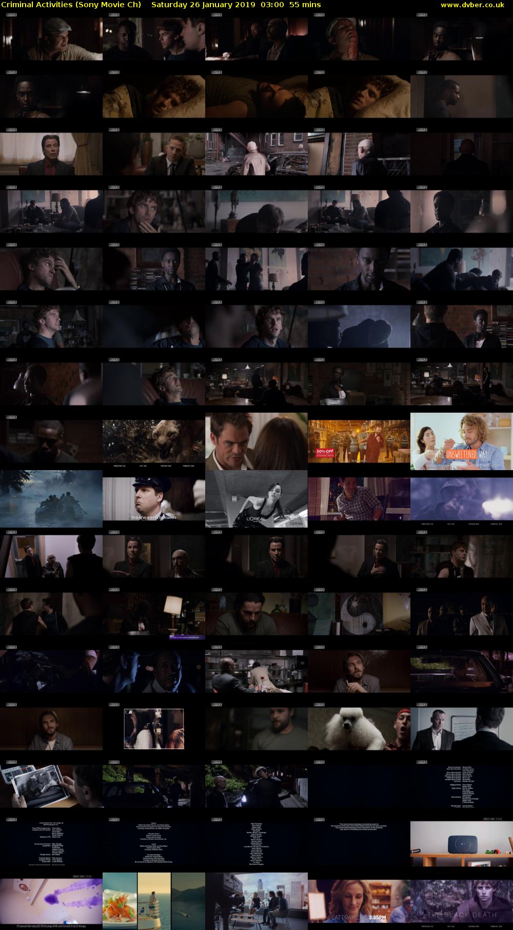 Criminal Activities (Sony Movie Ch) Saturday 26 January 2019 03:00 - 03:55