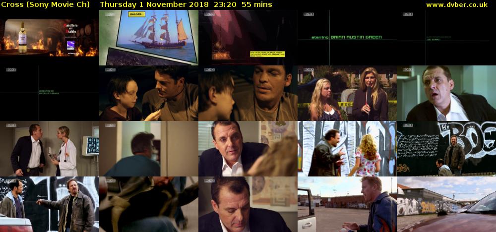 Cross (Sony Movie Ch) Thursday 1 November 2018 23:20 - 00:15