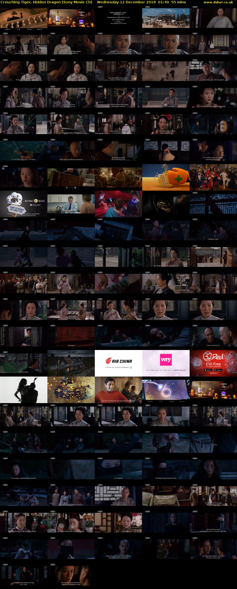 Crouching Tiger, Hidden Dragon (Sony Movie Ch) Wednesday 12 December 2018 01:40 - 02:35