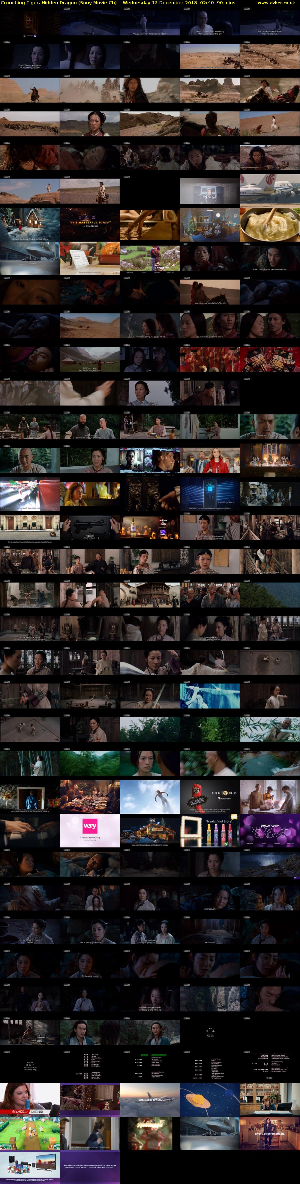 Crouching Tiger, Hidden Dragon (Sony Movie Ch) Wednesday 12 December 2018 02:40 - 04:10