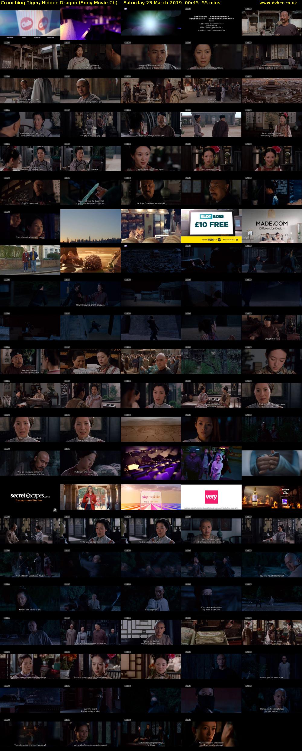 Crouching Tiger, Hidden Dragon (Sony Movie Ch) Saturday 23 March 2019 00:45 - 01:40