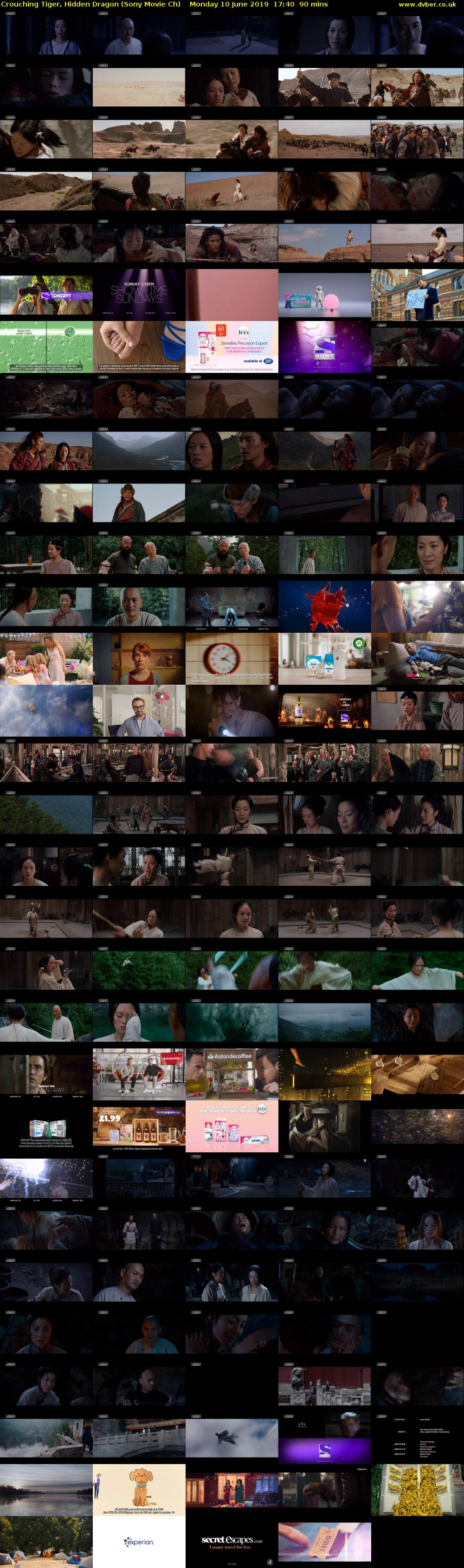 Crouching Tiger, Hidden Dragon (Sony Movie Ch) Monday 10 June 2019 17:40 - 19:10