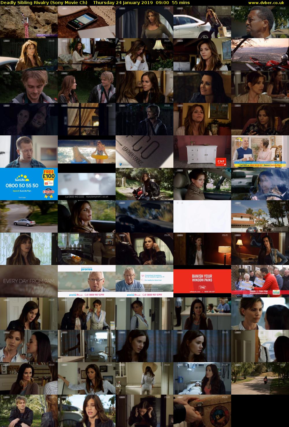 Deadly Sibling Rivalry (Sony Movie Ch) Thursday 24 January 2019 09:00 - 09:55