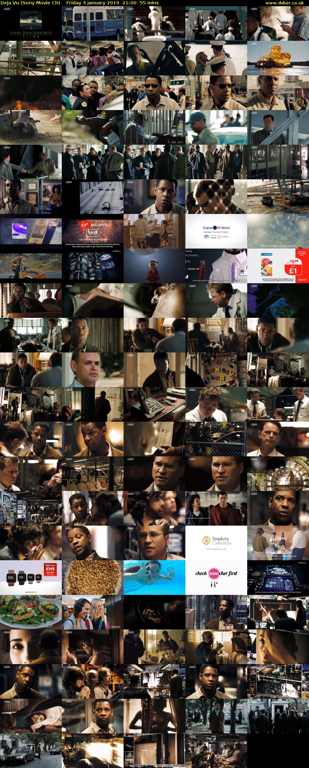 Deja Vu (Sony Movie Ch) Friday 4 January 2019 21:00 - 21:55