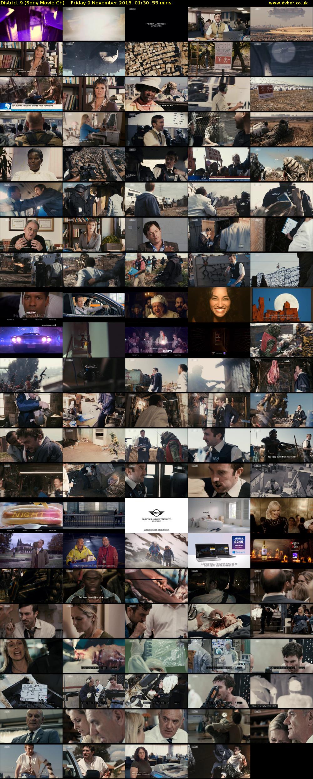 District 9 (Sony Movie Ch) Friday 9 November 2018 01:30 - 02:25