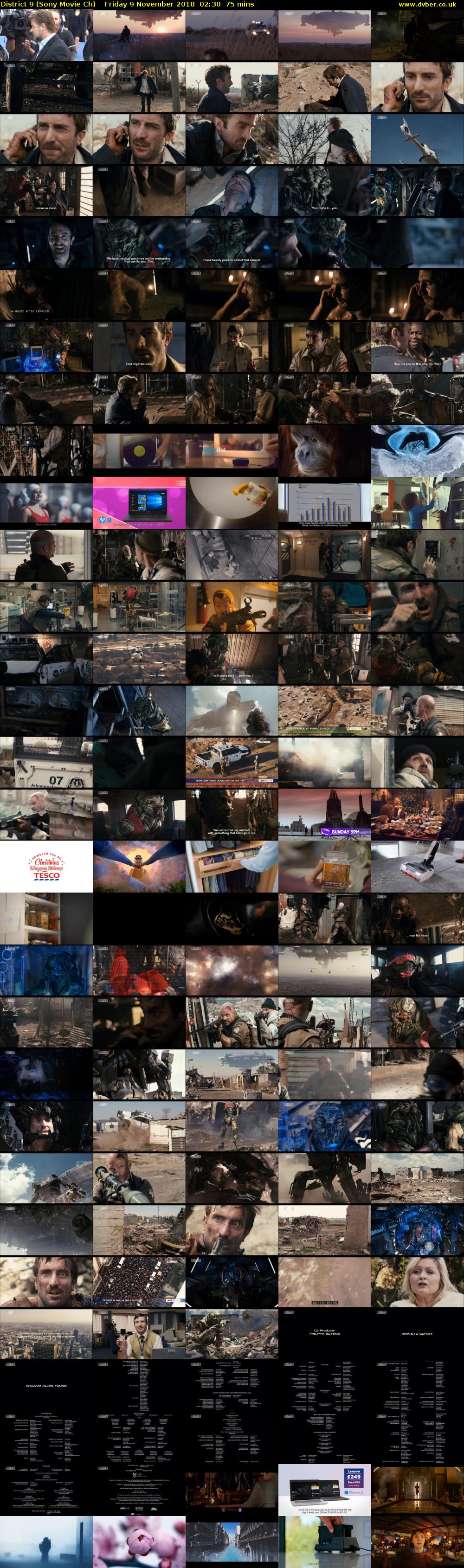 District 9 (Sony Movie Ch) Friday 9 November 2018 02:30 - 03:45