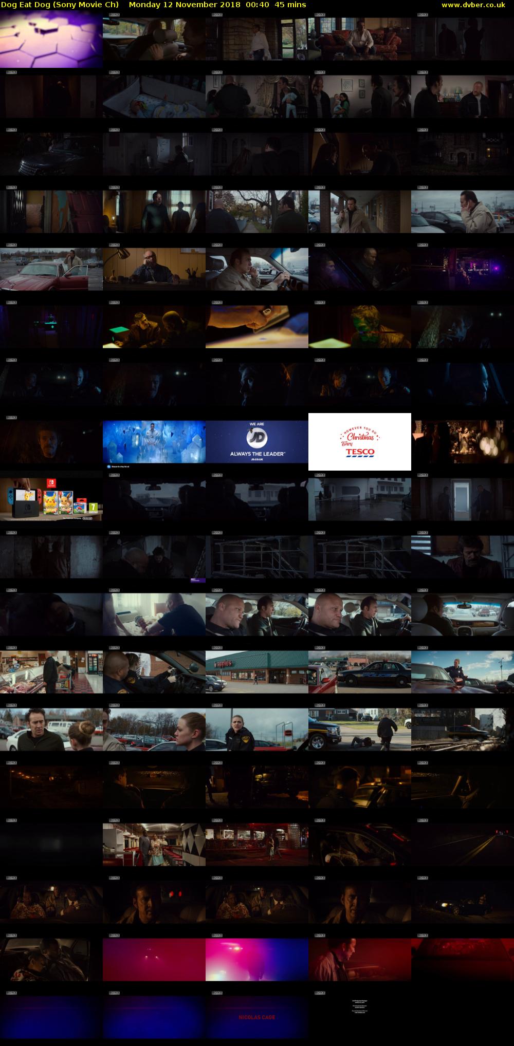 Dog Eat Dog (Sony Movie Ch) Monday 12 November 2018 00:40 - 01:25