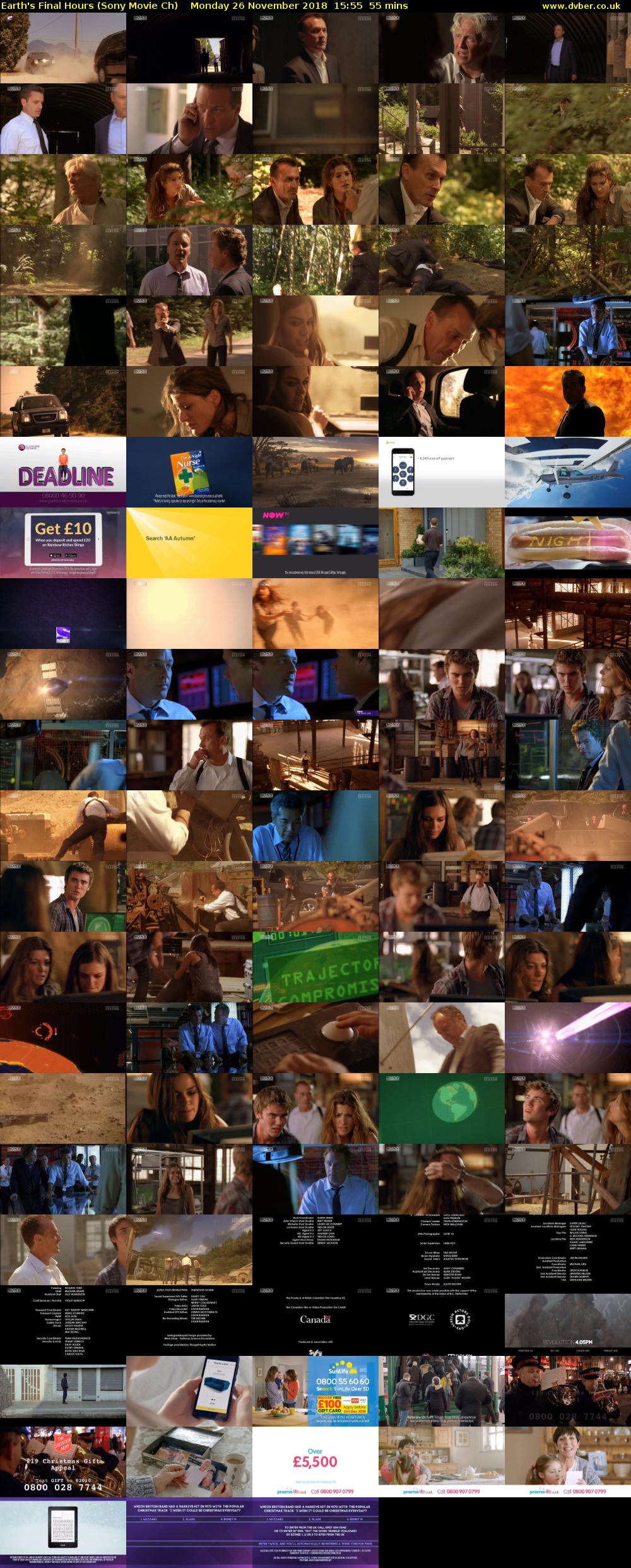 Earth's Final Hours (Sony Movie Ch) Monday 26 November 2018 15:55 - 16:50