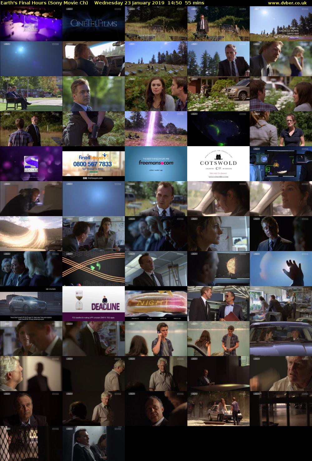 Earth's Final Hours (Sony Movie Ch) Wednesday 23 January 2019 14:50 - 15:45