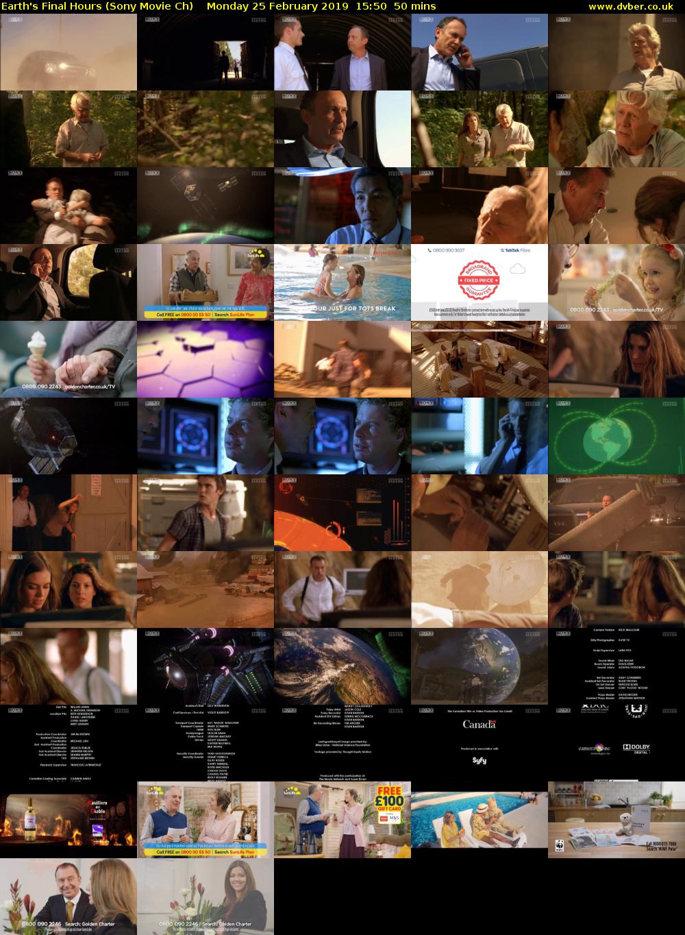 Earth's Final Hours (Sony Movie Ch) Monday 25 February 2019 15:50 - 16:40